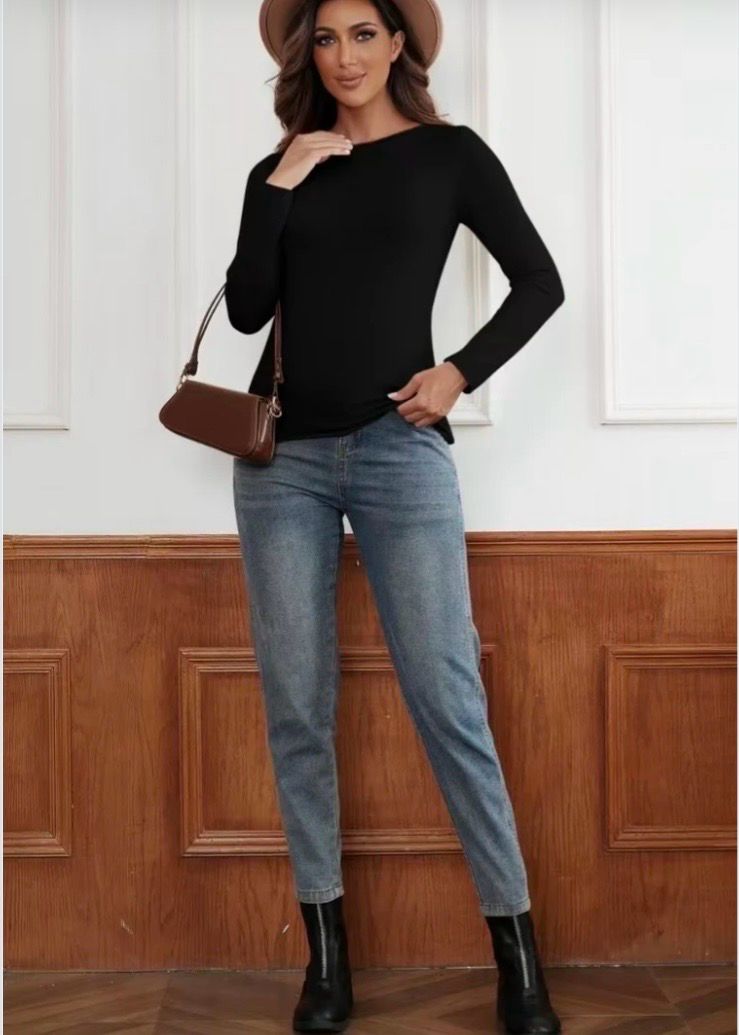 Dames Longsleeve Top One Size – Zacht Basic Shirt in Meerdere Kleuren