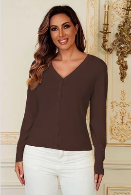 Dames Sweater met Knopen – Lichte One Size Trui in Meerdere Kleuren