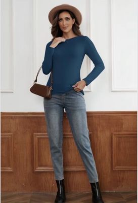 Dames Longsleeve Top One Size – Zacht Basic Shirt in Meerdere Kleuren
