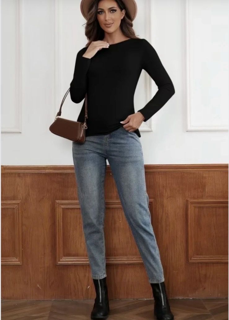 Dames Longsleeve Top One Size – Zacht Basic Shirt in Meerdere Kleuren