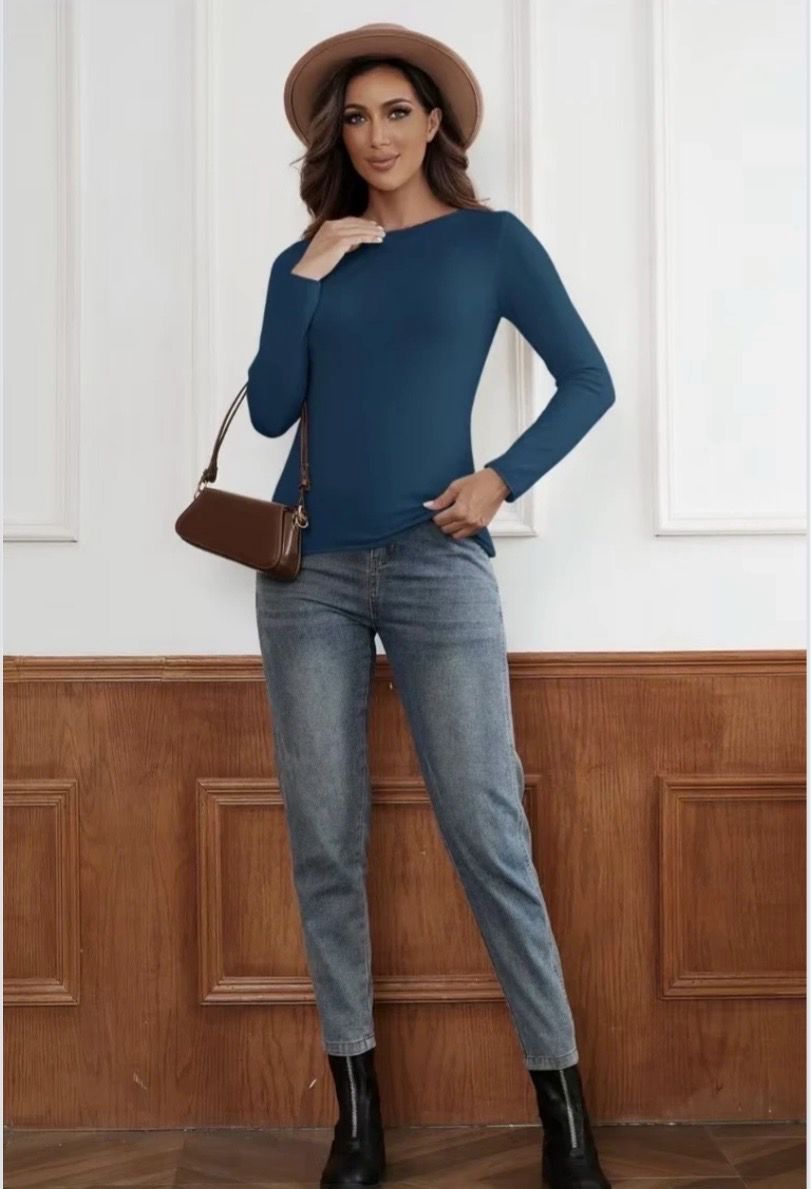 Dames Longsleeve Top One Size – Zacht Basic Shirt in Meerdere Kleuren