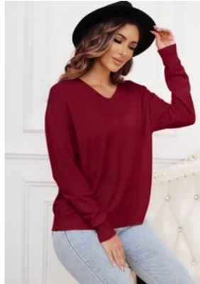 One Size Zachte Lichte V-Nek Basic Sweater Voor Dames