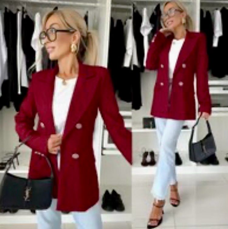 Elegante Dames Blazer – Klassieke Lange Blazer Jas
