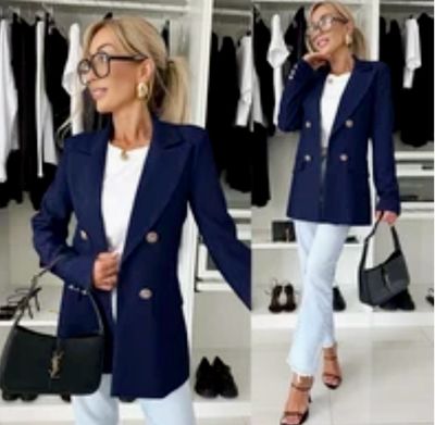 Elegante Dames Blazer – Klassieke Lange Blazer Jas