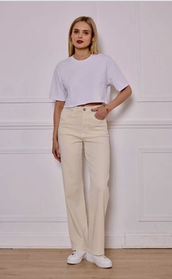 Straight Leg Jeans Dames | High Waist Stretch Broek – Bruin, Beige &amp; Army Green