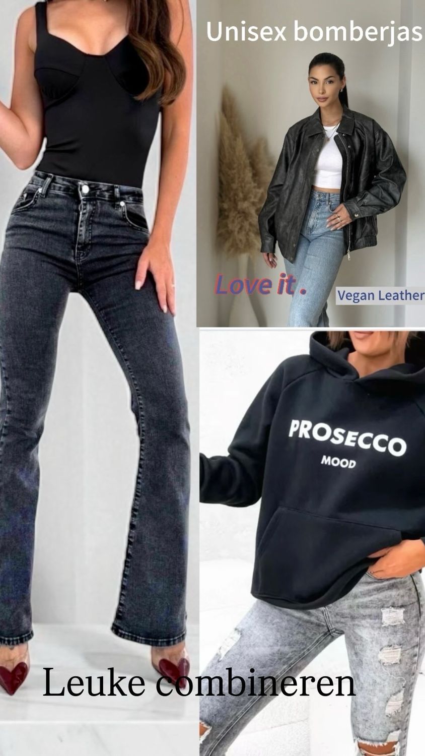 Flaired Push Up Jeans Voor Dames - Aanpassende Mid Waist Jeans