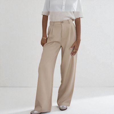 High-Waist Wide Leg Pantalon – Elegant &amp; Comfortabel | Dames Broek in Bruin, Beige, Zwart &amp; Bordeaux