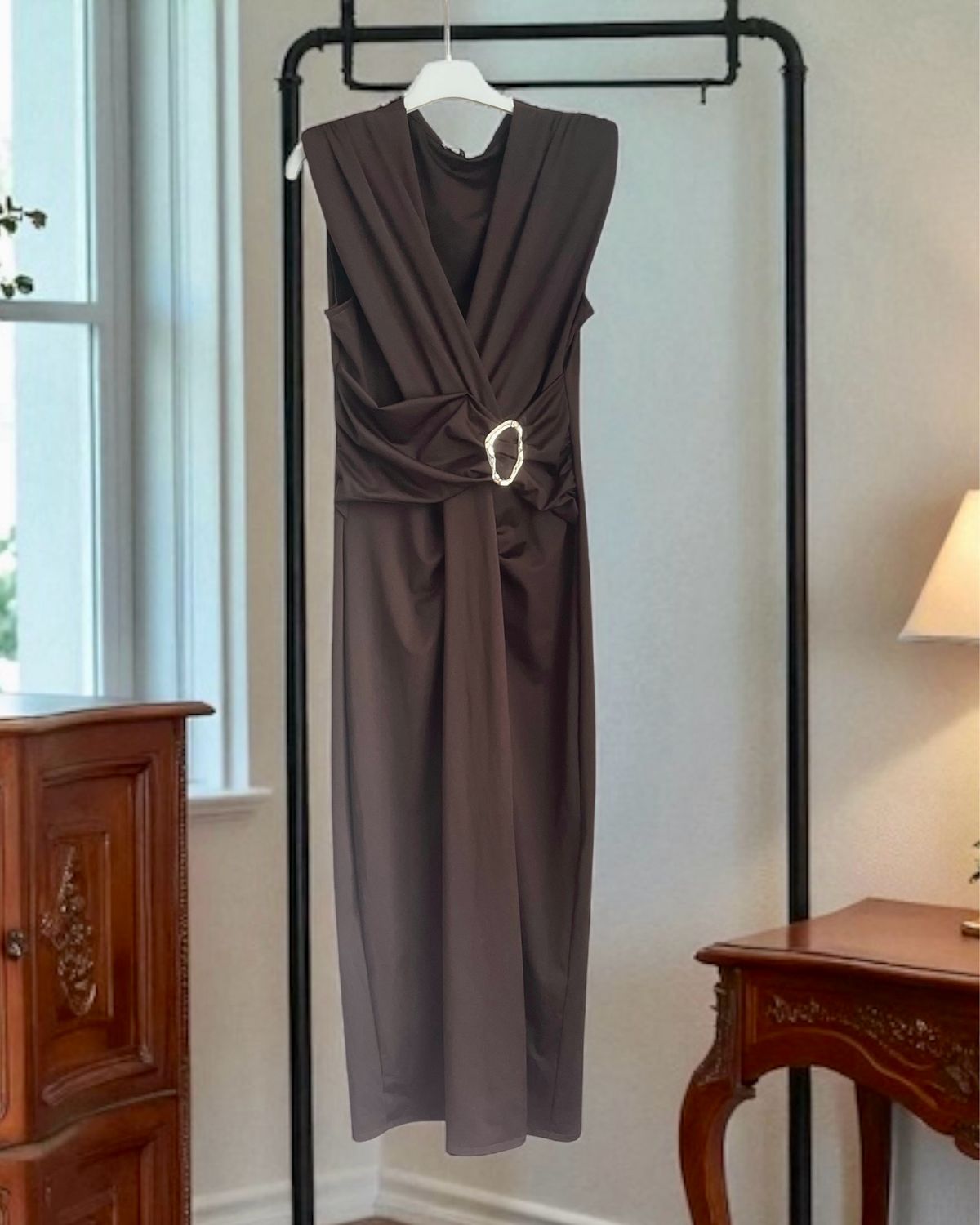 Slanke Aanpassende Maxi Jurk Met Split - Casual Chique Jurk Dames