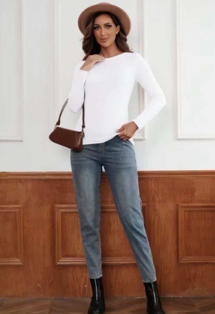 Dames Longsleeve Top One Size – Zacht Basic Shirt in Meerdere Kleuren