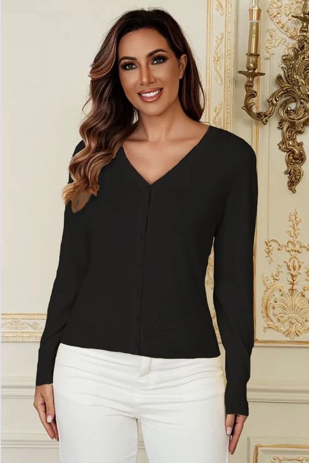 Dames Sweater met Knopen – Lichte One Size Trui in Meerdere Kleuren