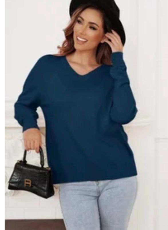 One Size Zachte Lichte V-Nek Basic Sweater Voor Dames