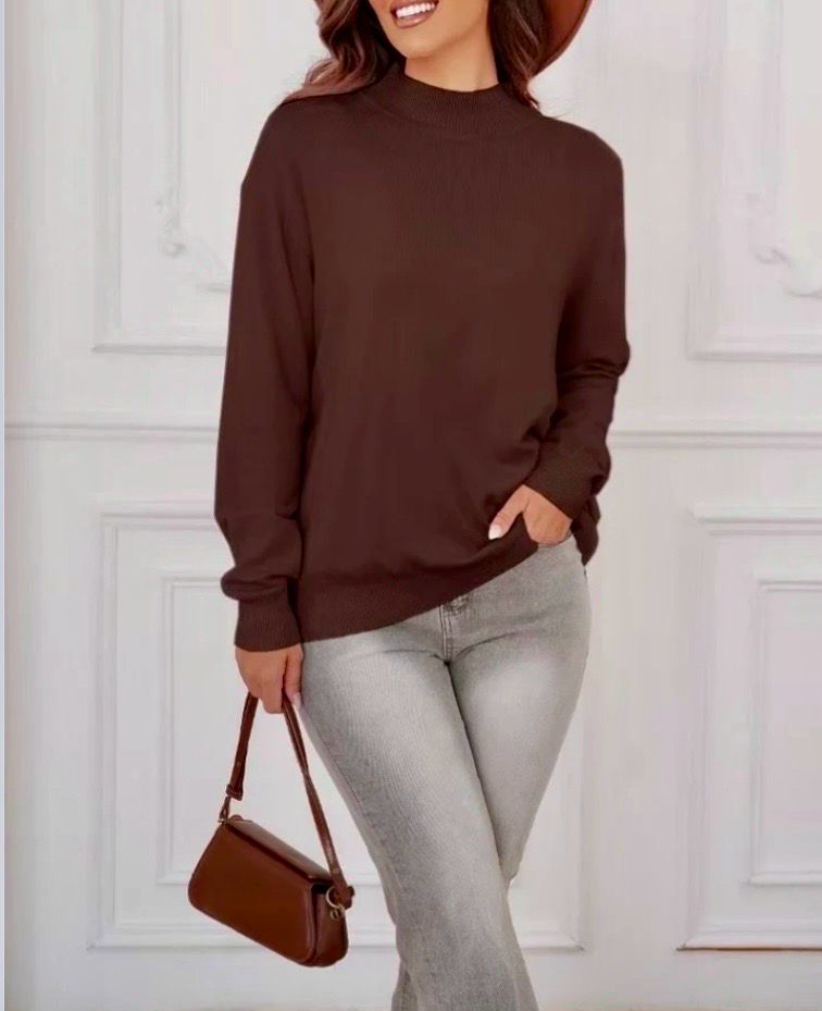 One Size Zachte Lichte Ronde Nek Basic Sweater Voor Dames