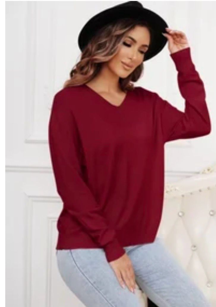 One Size Zachte Lichte V-Nek Basic Sweater Voor Dames