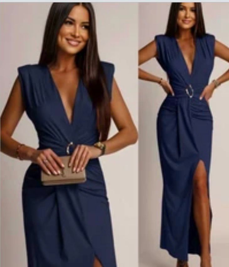 Slanke Aanpassende Maxi Jurk Met Split - Casual Chique Jurk Dames