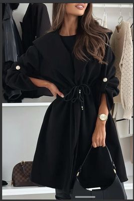 Dames mantel met capuchon – Grijze trenchcoat met strikceintuur – Lichte jas voor voorjaar &amp; herfst