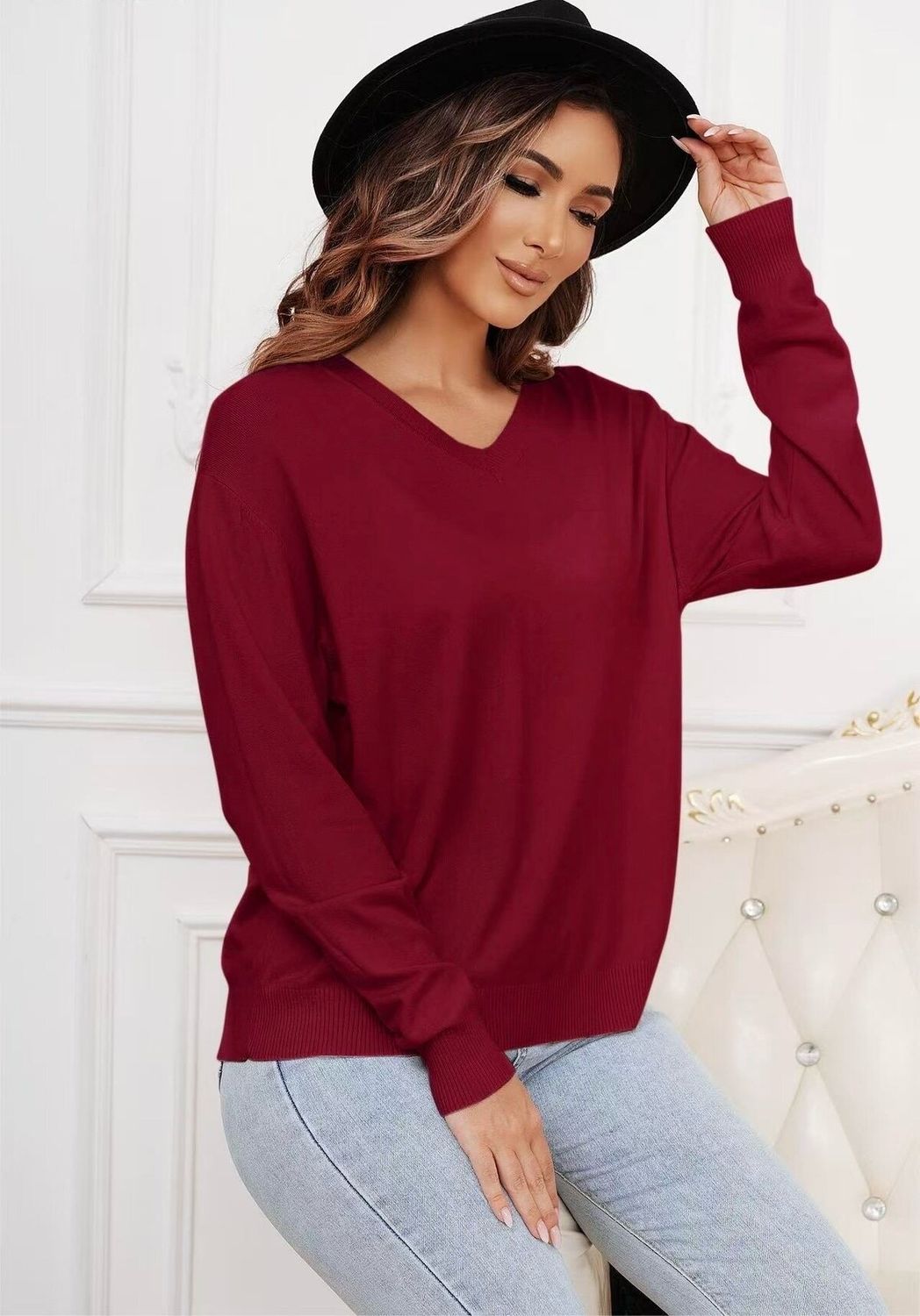 One Size Zachte Lichte Ronde Nek Basic Sweater Voor Dames