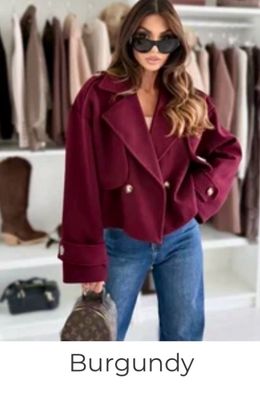 Modern cropped jacket dames – Elegant jasje met wollen voering 