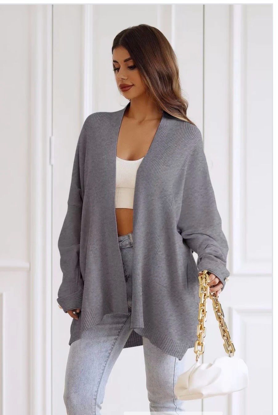 Oversized cardigan met zakken  dames – One Size – Verkrijgbaar in meerdere kleuren