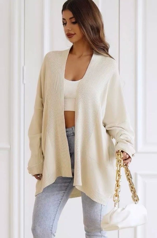Oversized cardigan met zakken  dames – One Size – Verkrijgbaar in meerdere kleuren
