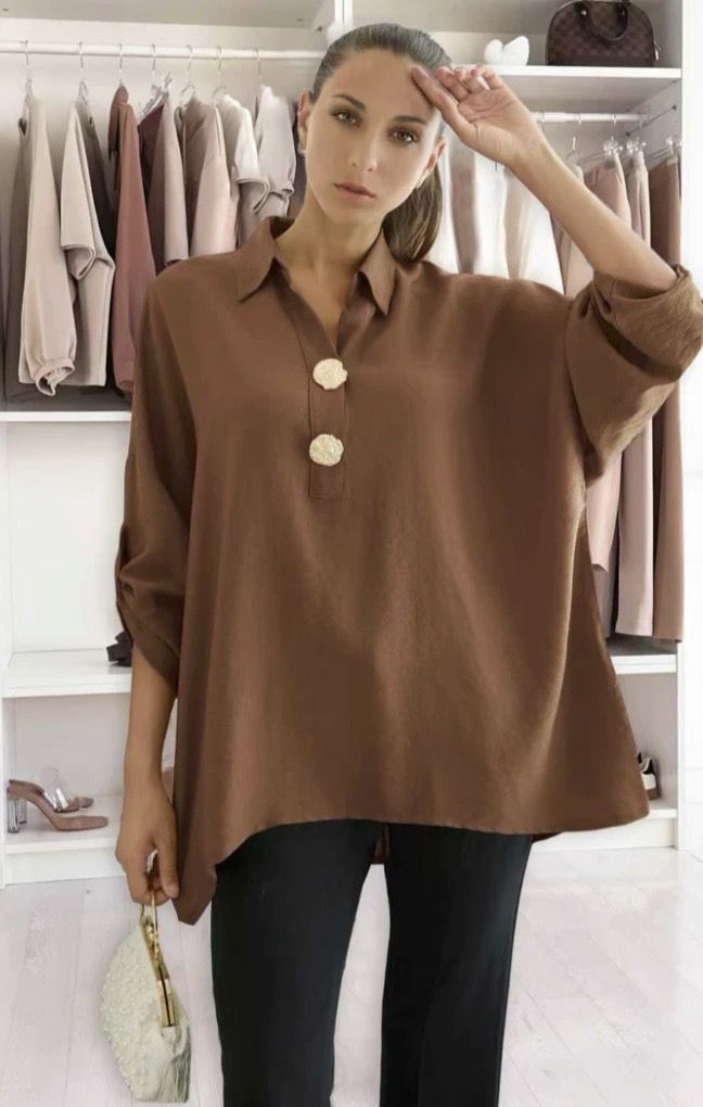 Oversized tuniek blouse dames – One Size – Meerdere kleuren