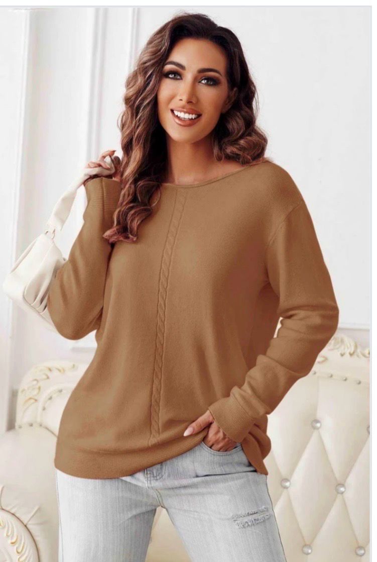 Zachte dunne ronde nek sweater- Trui in pastelkleuren voor dames
