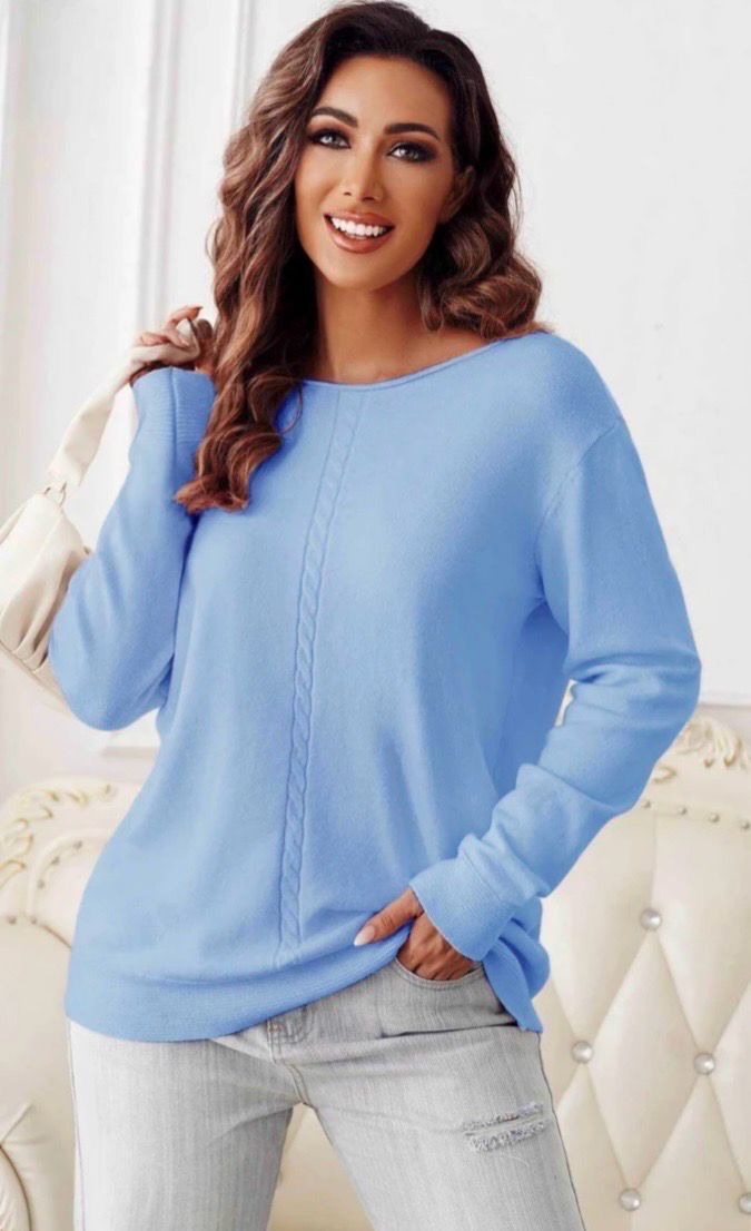 Zachte dunne ronde nek sweater- Trui in pastelkleuren voor dames
