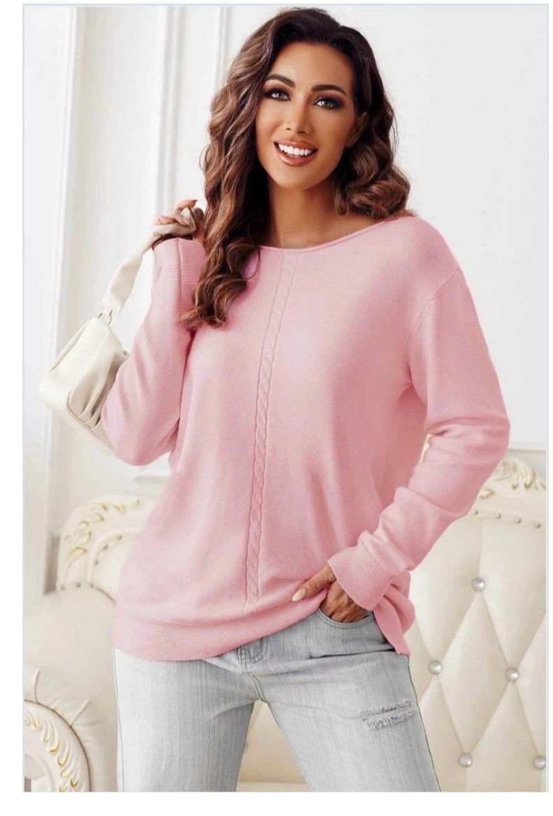Zachte dunne ronde nek sweater- Trui in pastelkleuren voor dames