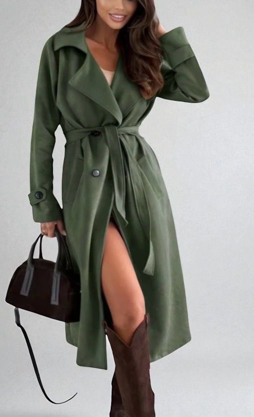 Mooie trenchcoat dames – lange jas met ceintuur – elegante herfst en winterjas 