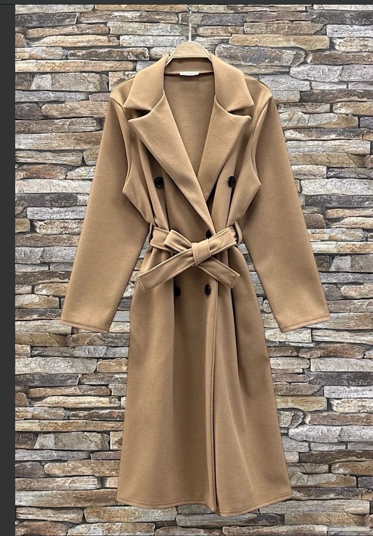 Lange mantel van wol met zakken – Elegante dames jas in tijdloos design