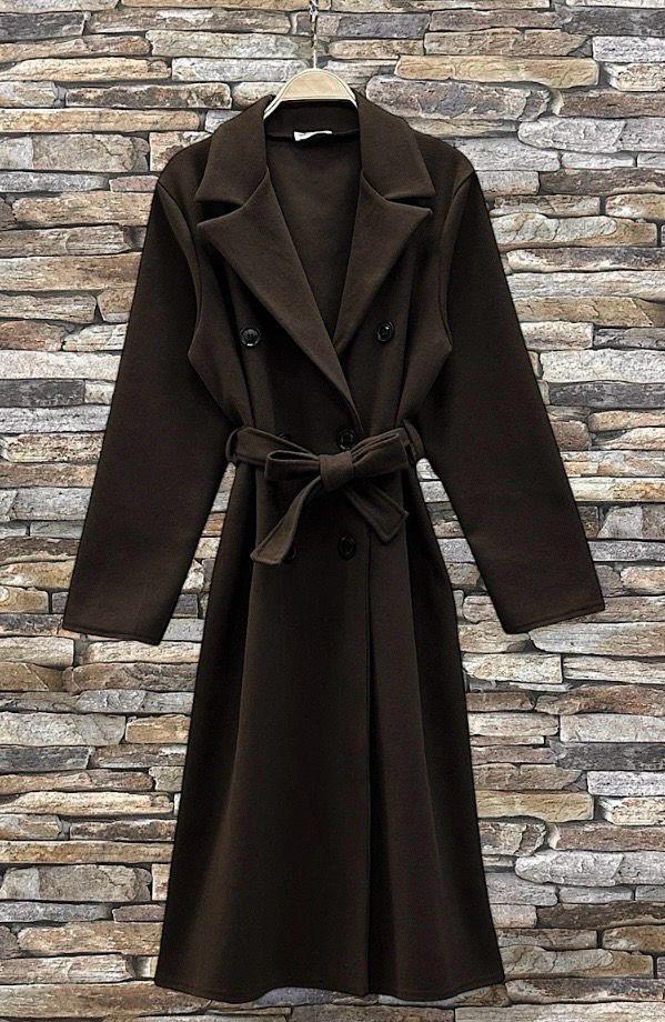 Lange mantel van wol met zakken – Elegante dames jas in tijdloos design