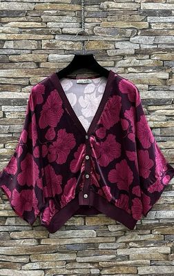 Korte GILET Zonder Mouwen Voor Danes- Satin Look Kimono Gilet