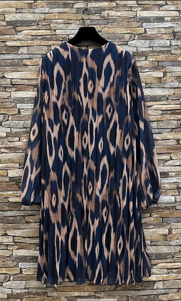 Plissé jurk met V-hals in verschillende kleuren en print – Elegante mini jurk