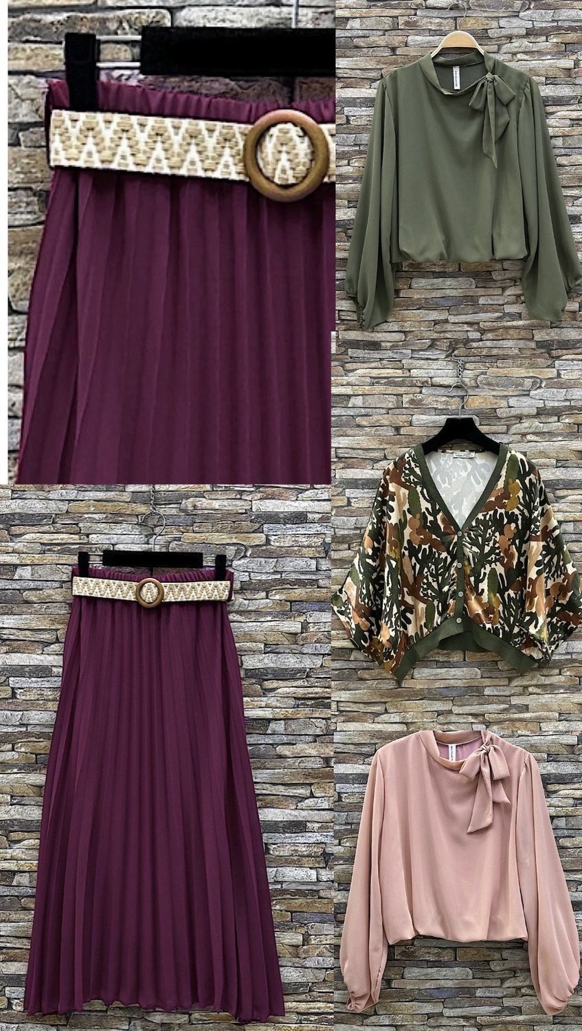 Effen kleur Vloeiende plooirok met viscose lining- midi rok met bohemian belt