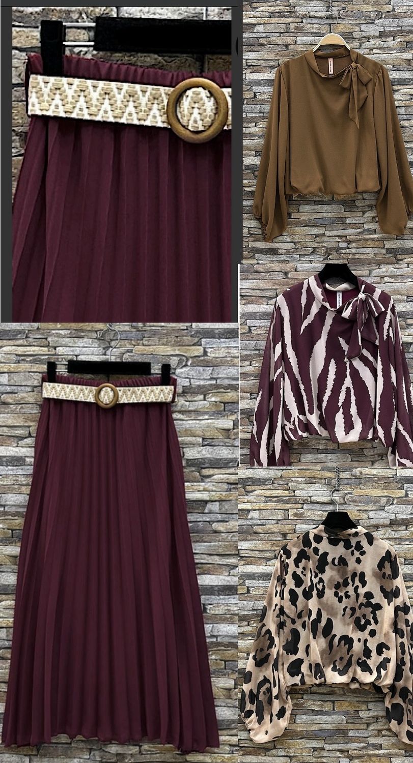Effen kleur Vloeiende plooirok met viscose lining- midi rok met bohemian belt