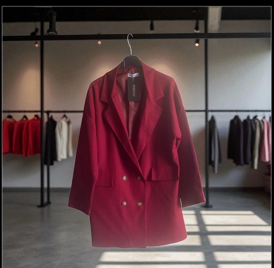 Oversized blazer dames rood – Casual chic jasje met knopen