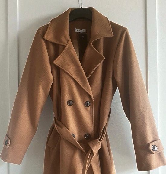 Mooie Italiaanse trenchcoat dames – lange jas met ceintuur – elegante herfst en winterjas 