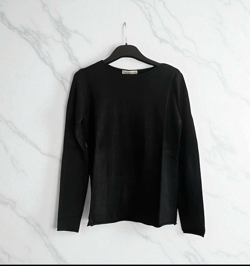 Dames Longsleeve Top One Size – Zacht Basic Shirt in zwart, beige en bruin
