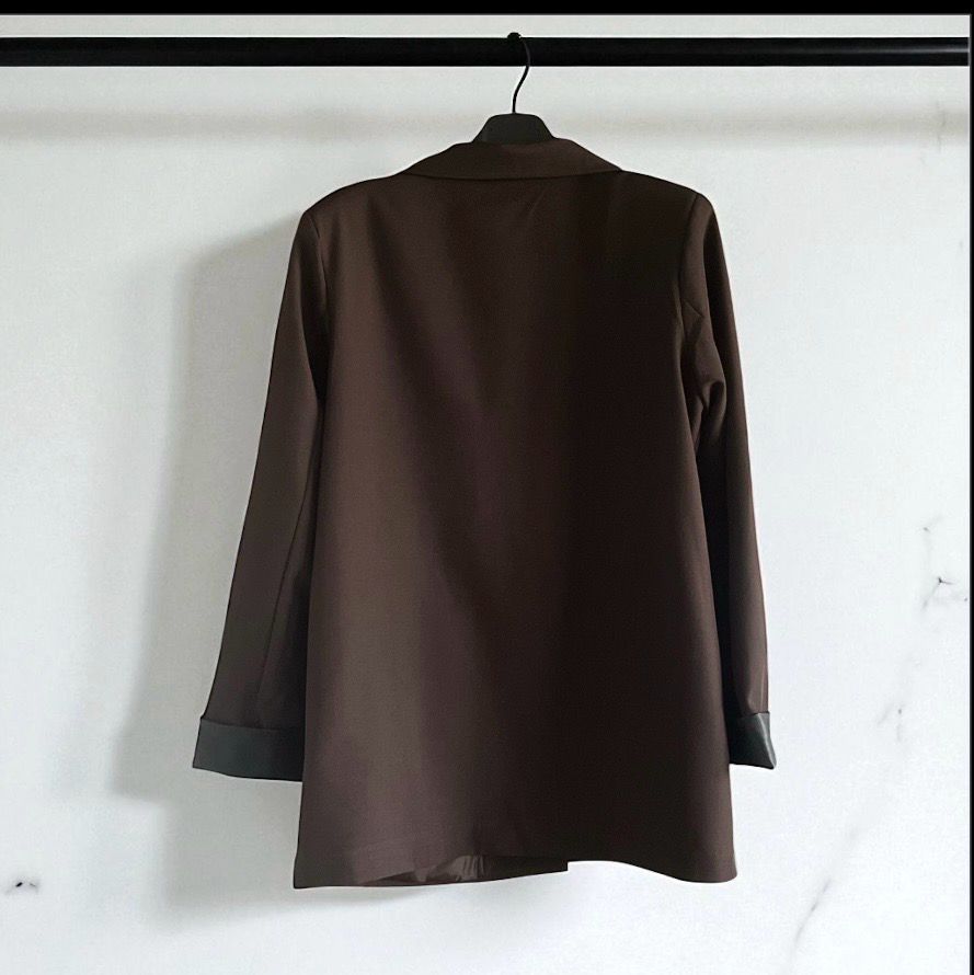 Italian style Donker bruine oversized blazer -  achteraanzicht one size blazer 36/42