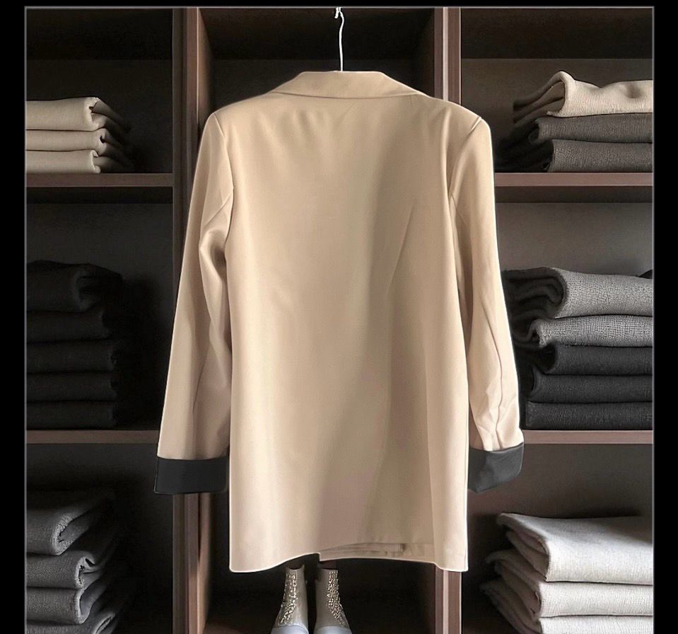 Italian style  Beige oversized blazer - achteraanzicht one size blazer 36/42
