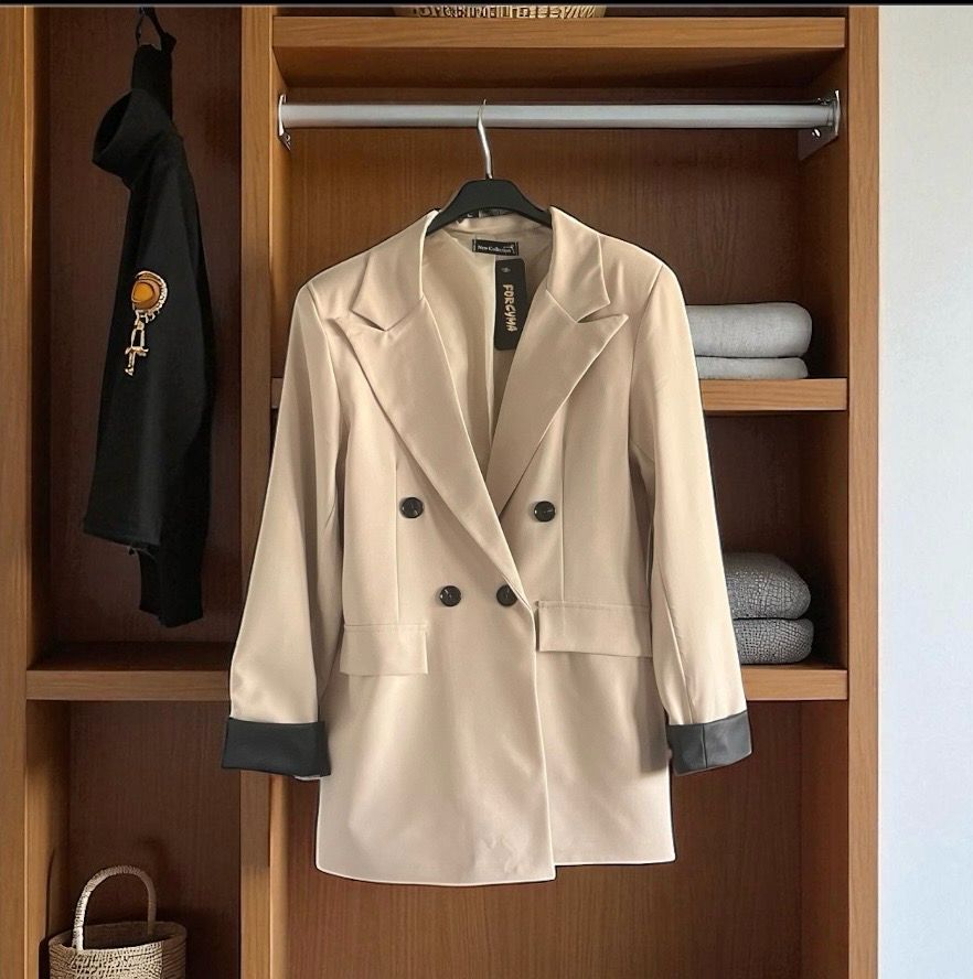 Italian style Beige oversized blazer - one size blazer 36/42