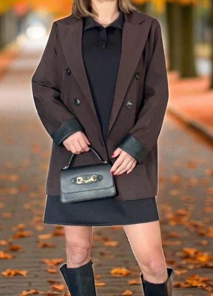 Italian style Donker bruine oversized blazer - one size blazer 36/42