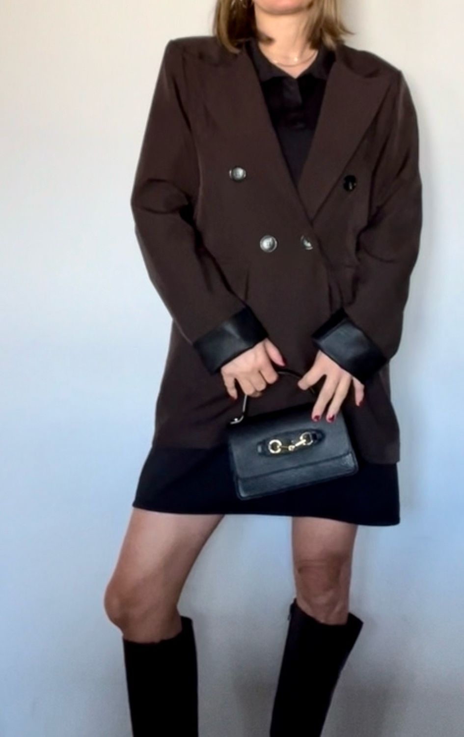 Italian style Donker bruine oversized blazer - one size blazer 36/42