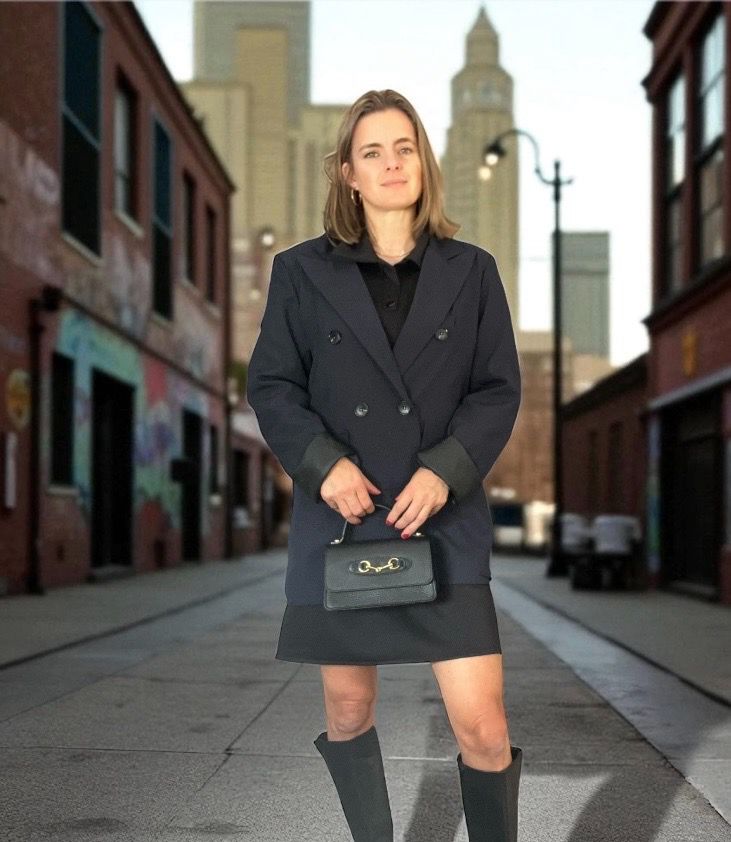 Italian style Donker blauwe oversized blazer - one size blazer 36/42