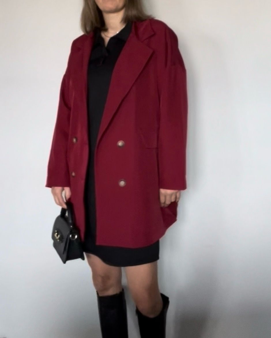 Oversized blazer dames rood – Casual chic jasje met knopen