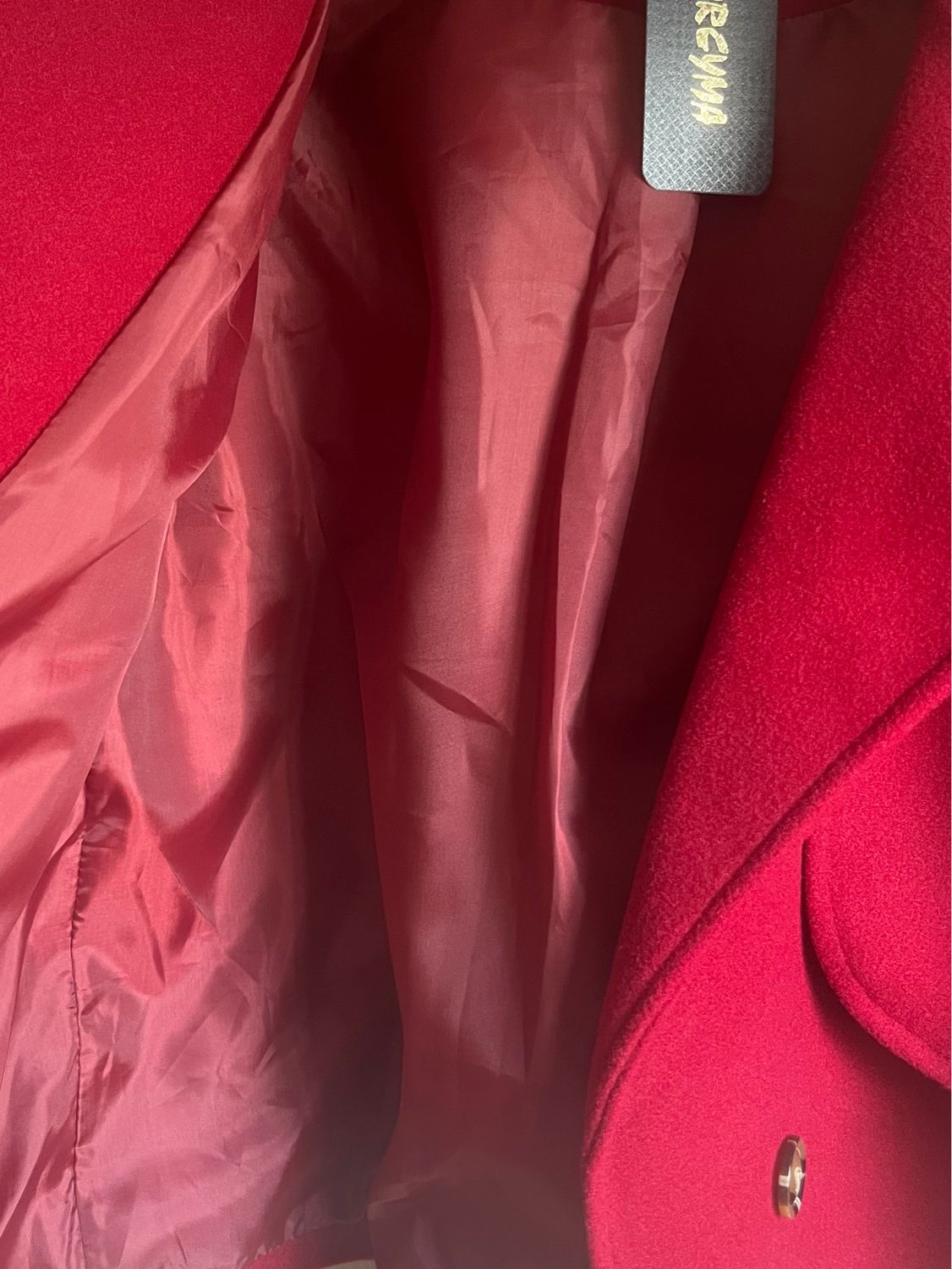 Binnenvoering korte coat burgundy- cropped jasje burgundi rood- Infinity Me