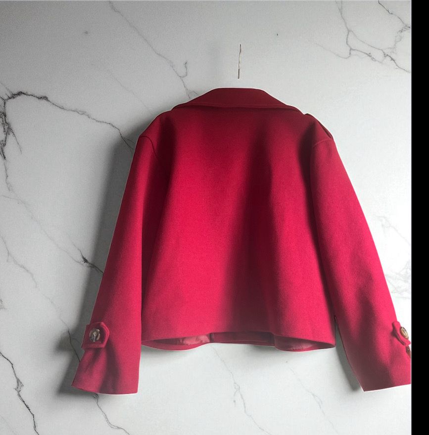 achterkant korte coat burgundy- cropped jasje burgundi rood- Infinity Me