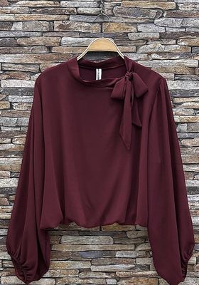 Chique blouse met print en romantische soepelvallende mouwen – trendy met viscose voering