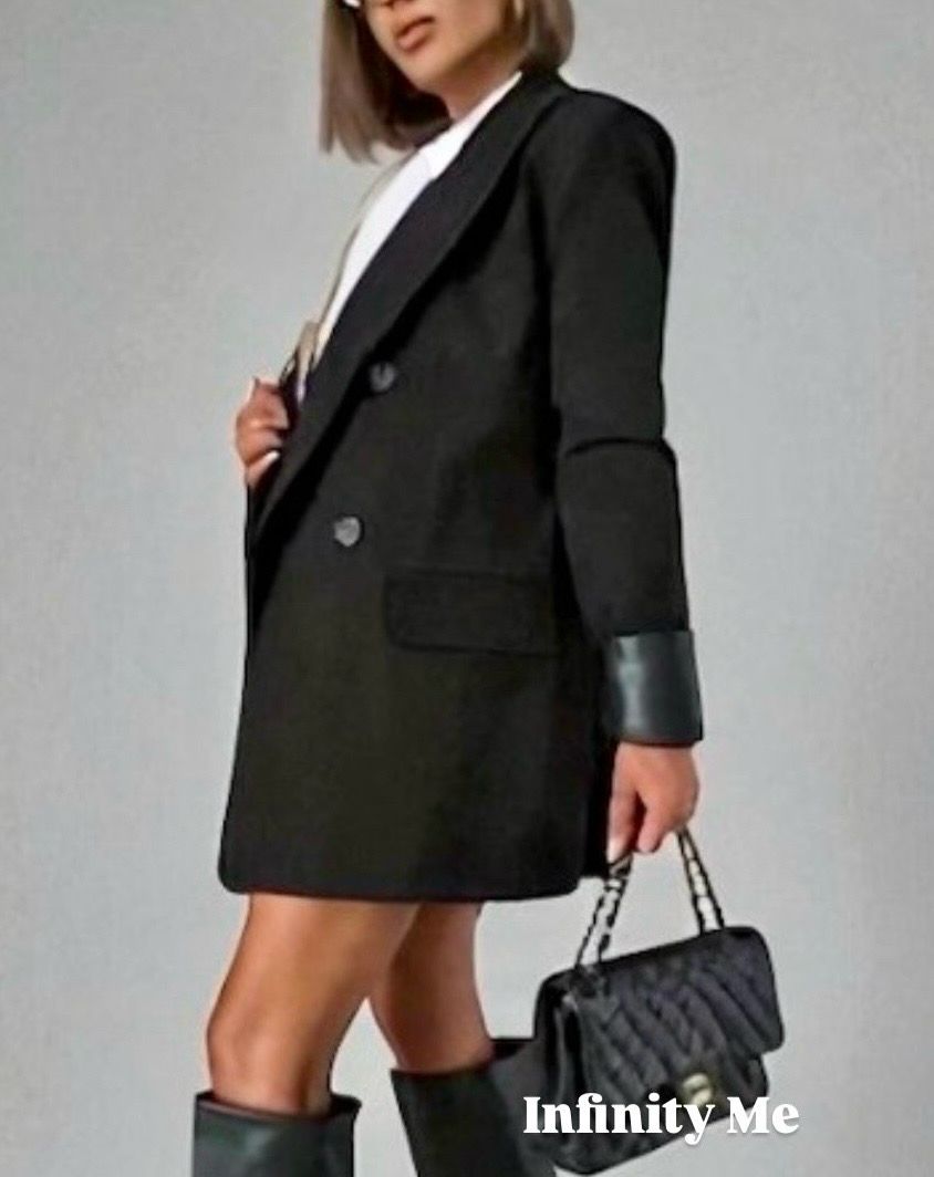 Italian style Zwarte oversized blazer - one size blazer 36/42