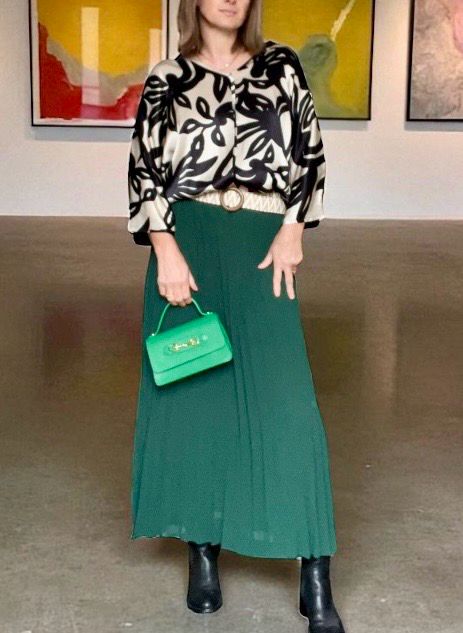 Blouse met print in zijde-effect satijn viscose – vloeiend en romantisch