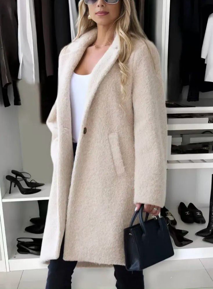 Premium Teddy Jas – Middenlang met Voering &amp; Zakken